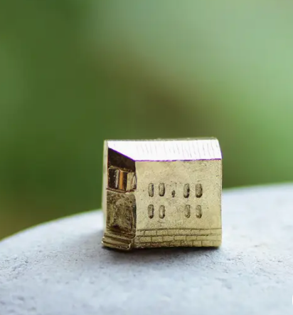 Travel Bookstore Brass Figurine